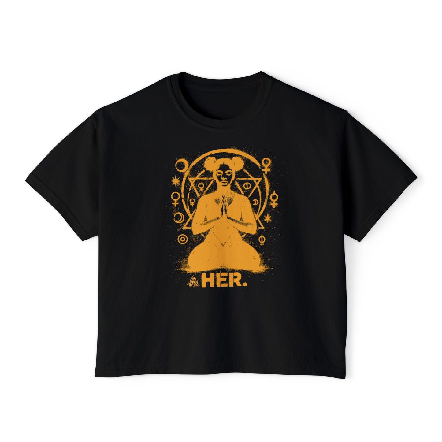 HER (Fire) Boxy Tee - Black and Yellow