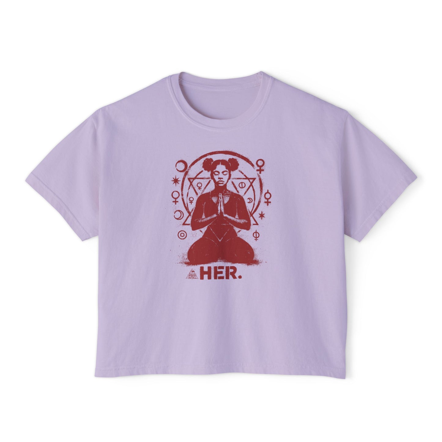 HER (Earth) Boxy Tee - Red and Orchid